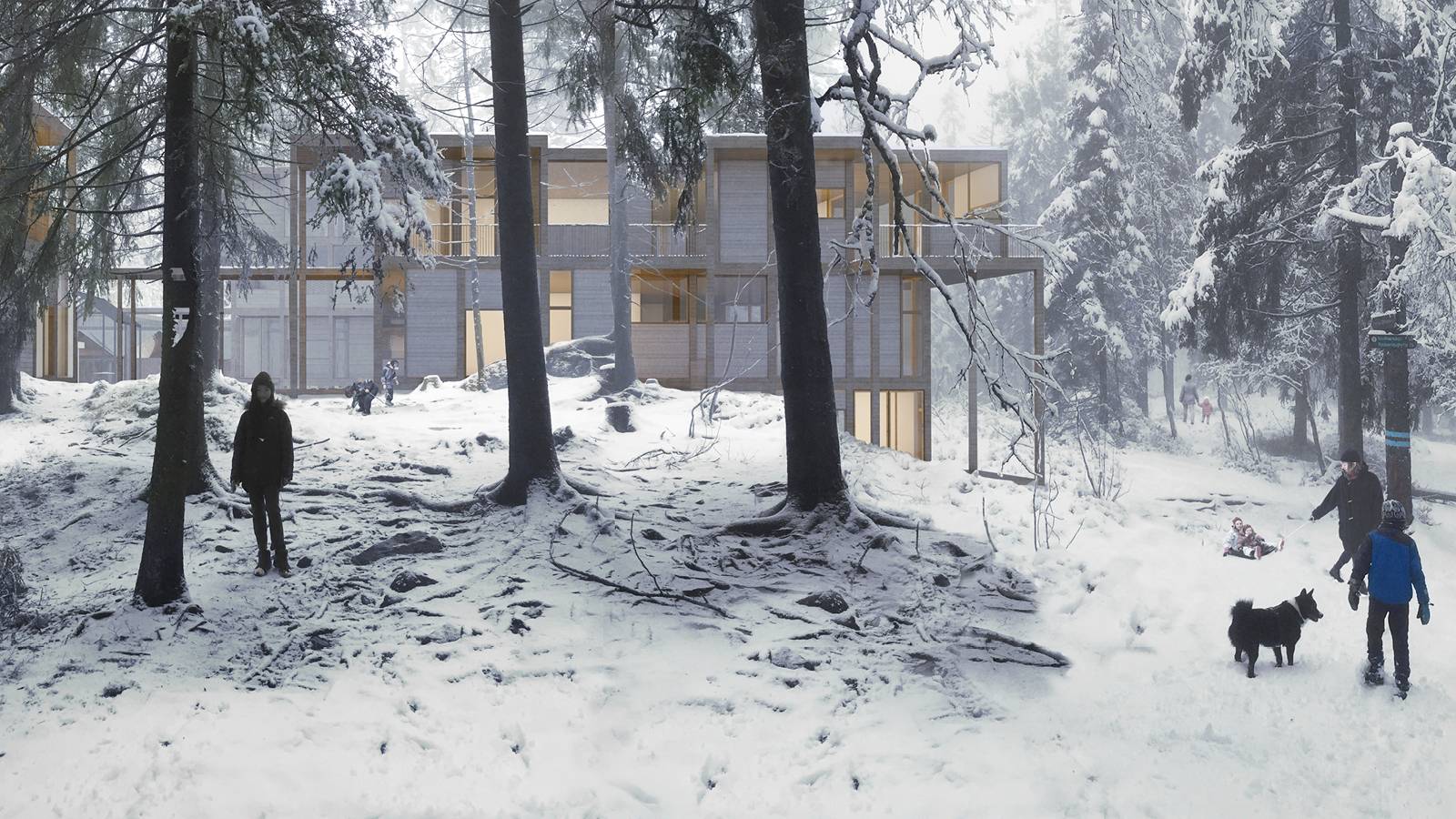 THE PRIMARY SCHOOL INTEGRATED IN THE FOREST - Tangen Centre - SPOL Architects